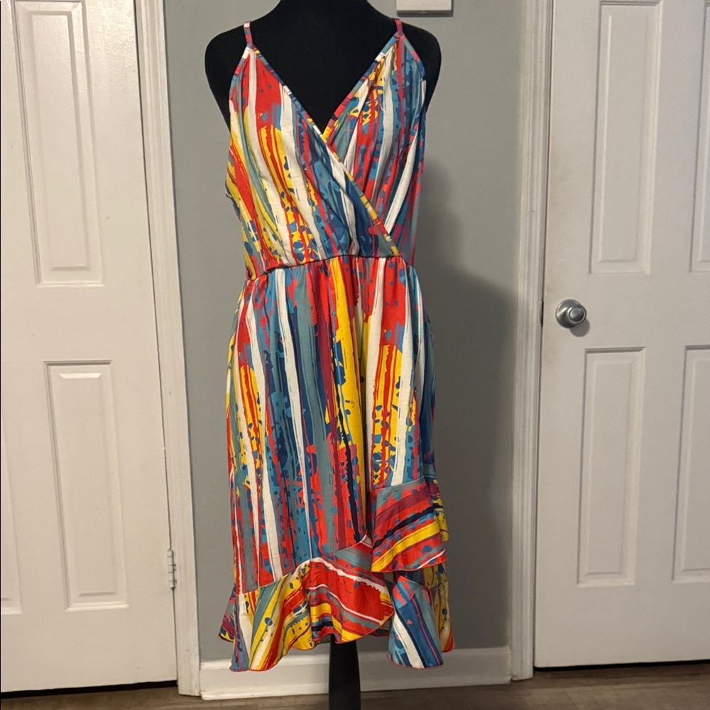 ☀️ 3 for $25 Colorful Striped V-Neck Sleeveless Summer Dress